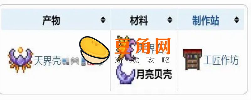 泰拉瑞亚月亮贝壳怎样合成(图1)