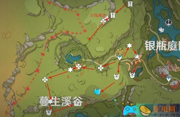 寻觅原神海岛蔓生溪谷宝箱与礼券(图1)